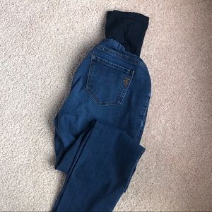 Dark wash skinny maternity jeans